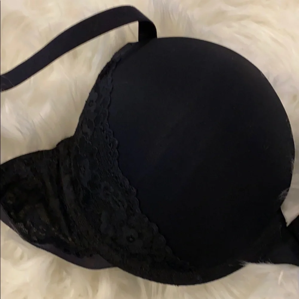 NWT 38 D Apt. 9 Black Lace Trim Push Up Bra